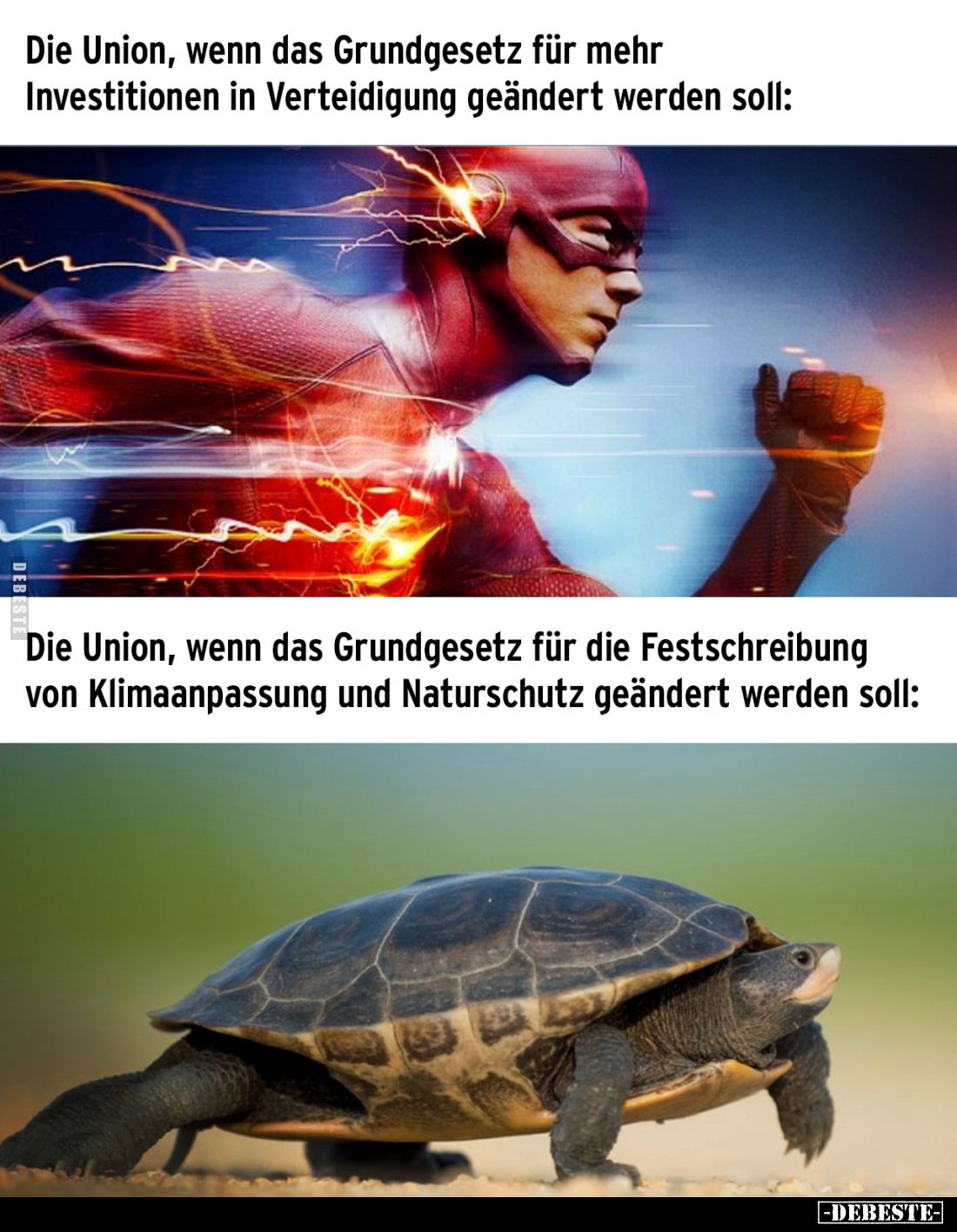 Die Union, wenn das Grundgesetz für mehr Investitionen in Verteidigung geändert werden soll:
-
Die Union, wenn das Grundges...