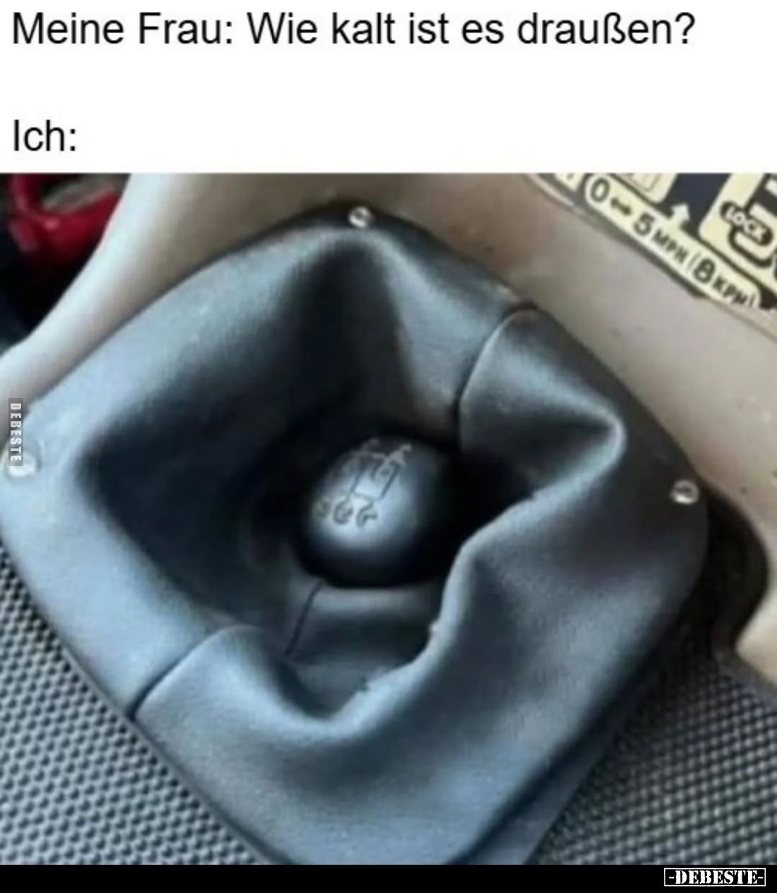 Meine Frau: Wie kalt ist es draußen?