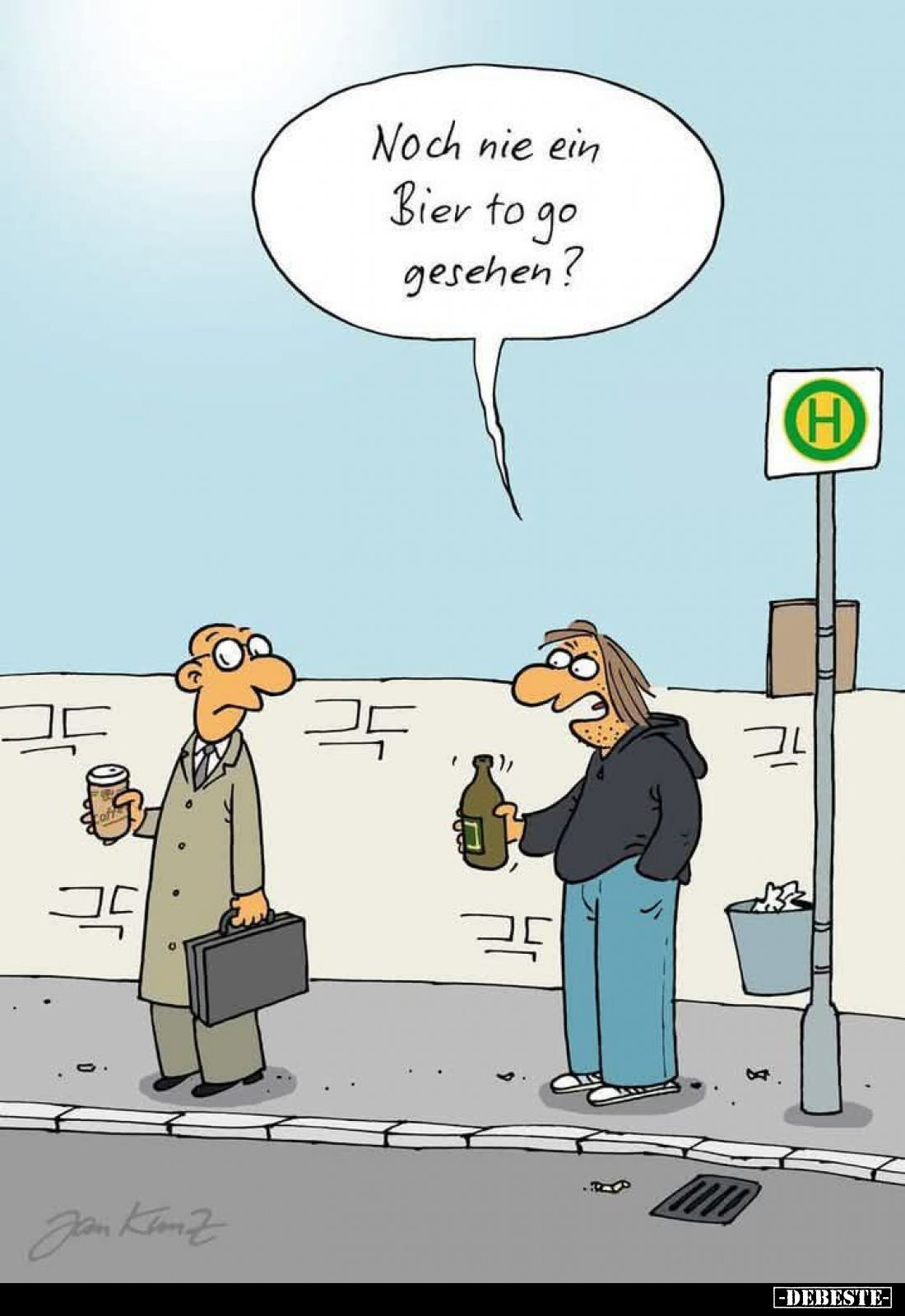 Noch nie ein Bier to go gesehen?