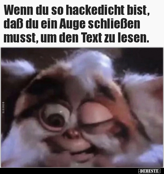 Wenn du so hackedicht bist, daß du ein Auge schließen.. - Lustige Bilder | DEBESTE.de