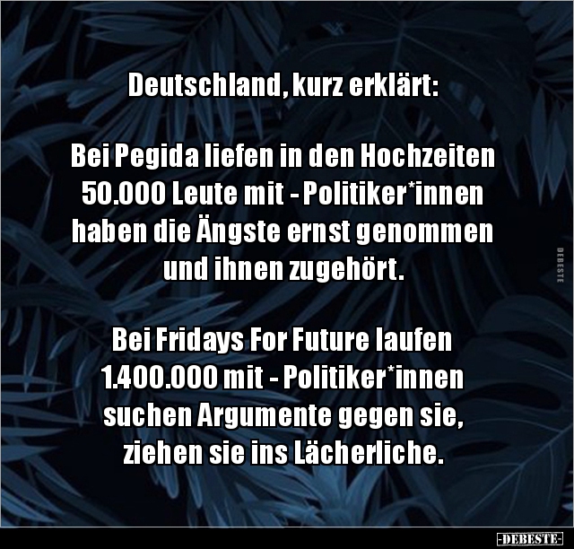 Deutschland, kurz erklärt:  Bei Pegida liefen in den.. - Lustige Bilder | DEBESTE.de