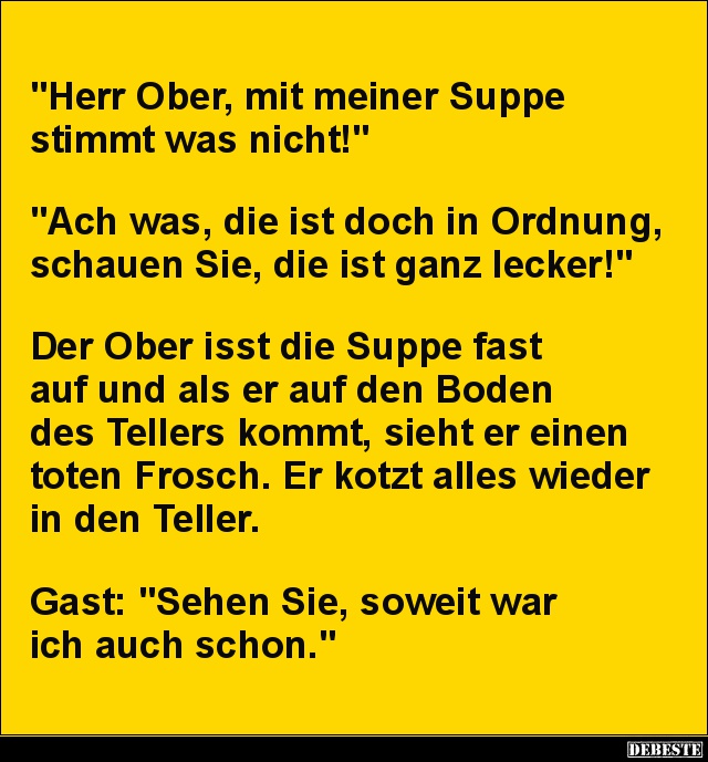 Herr Ober, mit meiner Suppe stimmt was nicht! - Lustige Bilder | DEBESTE.de