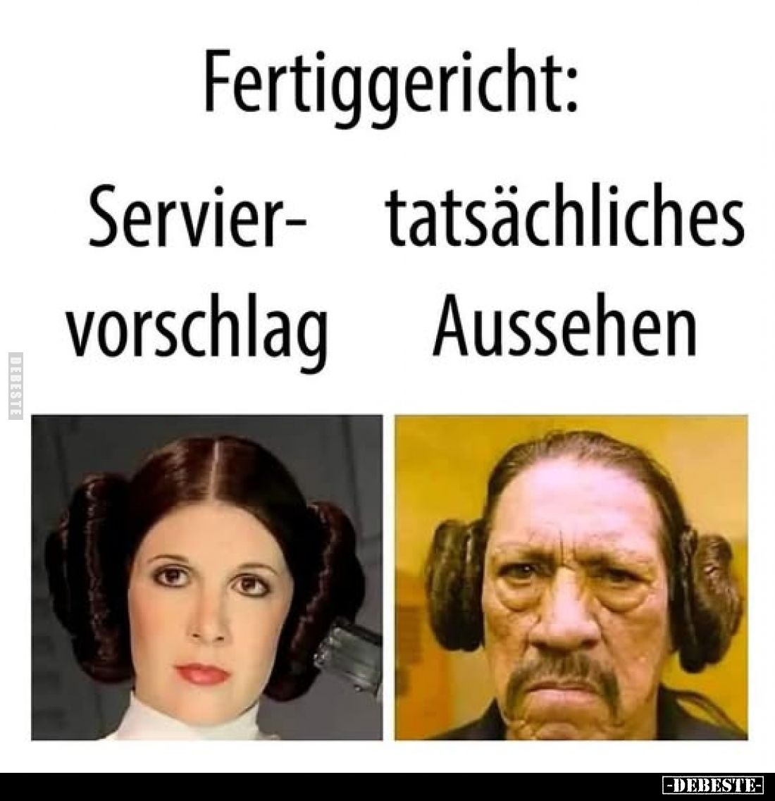 Fertiggericht:
Serviervorschlag und
tatsächliches Aussehen.