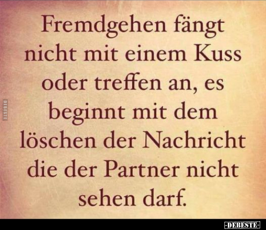 Fremdgehen fängt nicht mit einem Kuss oder treffen an.. - Lustige Bilder | DEBESTE.de