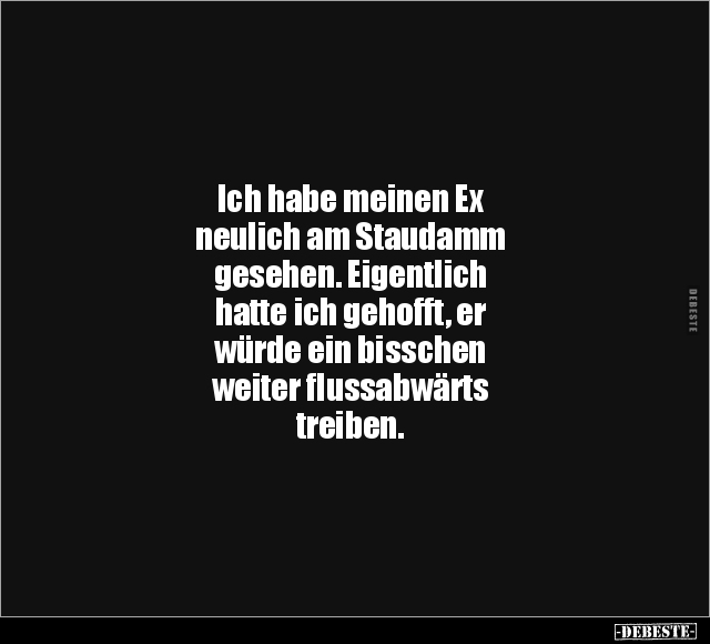 Ich habe meinen Ex neulich am Staudamm gesehen... - Lustige Bilder | DEBESTE.de