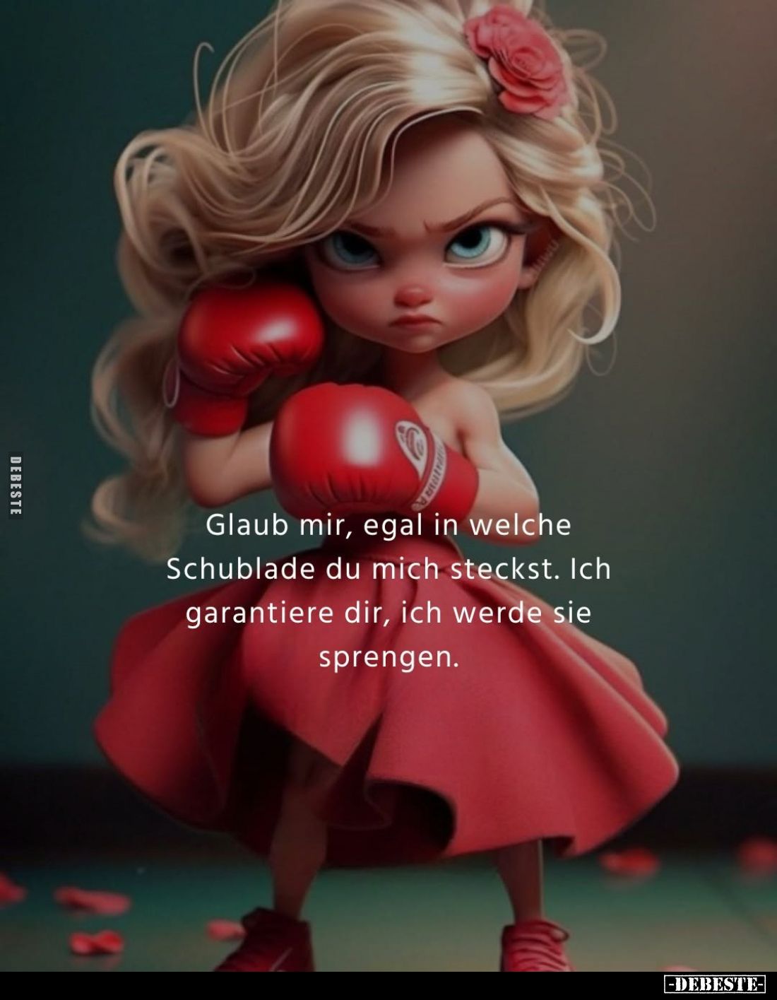 Glaub mir, egal in welche Schublade du mich steckst. Ich garantiere dir, ich werde sie sprengen.