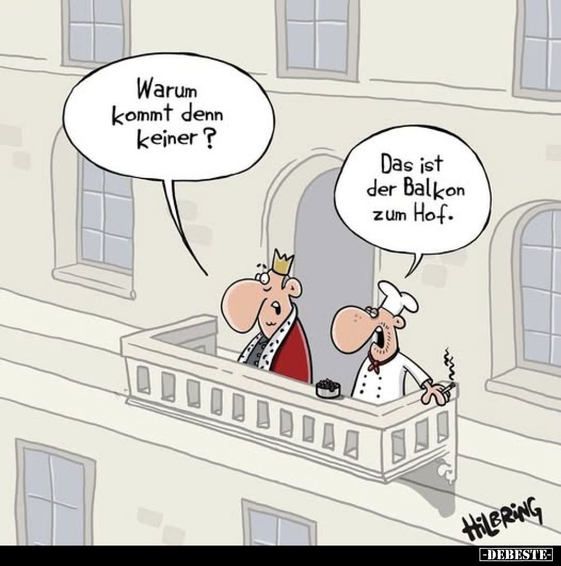 Warum kommt denn keiner?
-
Das ist der Balkon zum Hof.