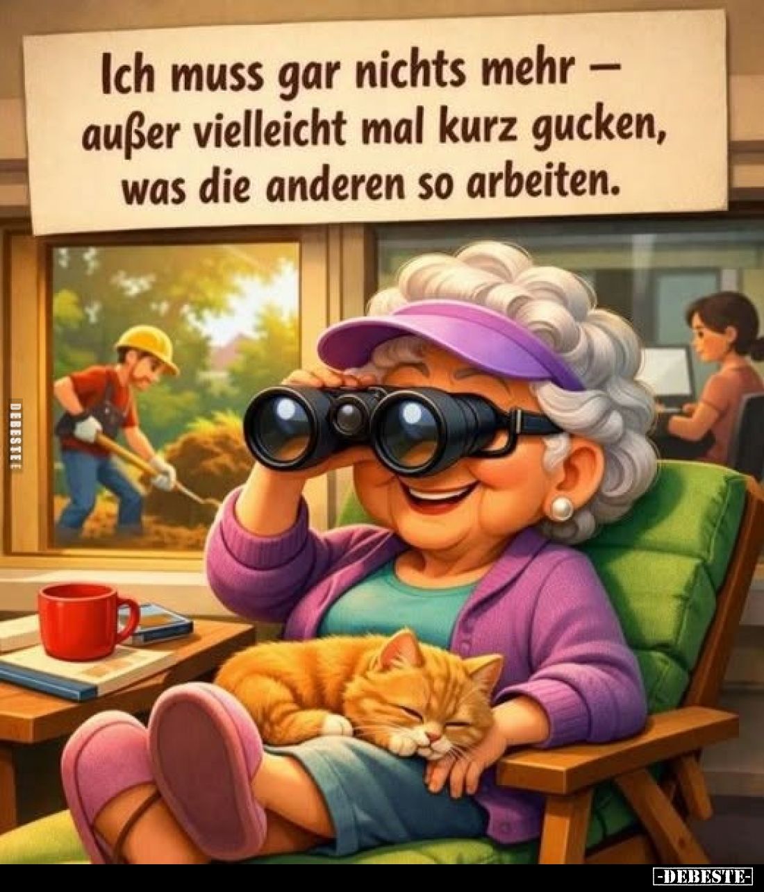 Ich muss gar nichts mehr - außer vielleicht mal kurz gucken, was die anderen so arbeiten.