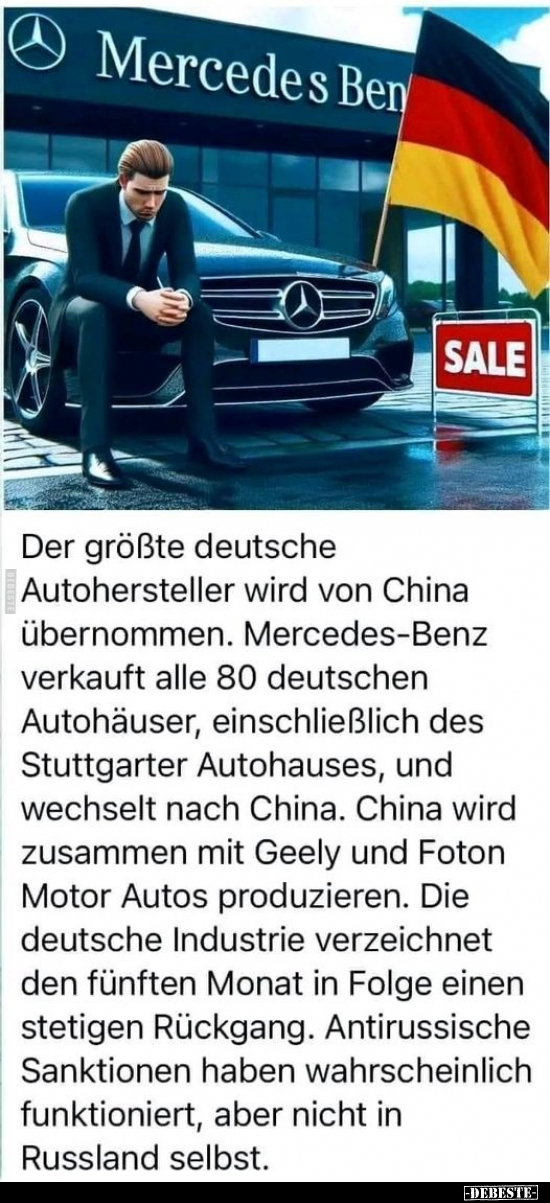 Der größte deutsche Autohersteller wird von China.. - Lustige Bilder | DEBESTE.de