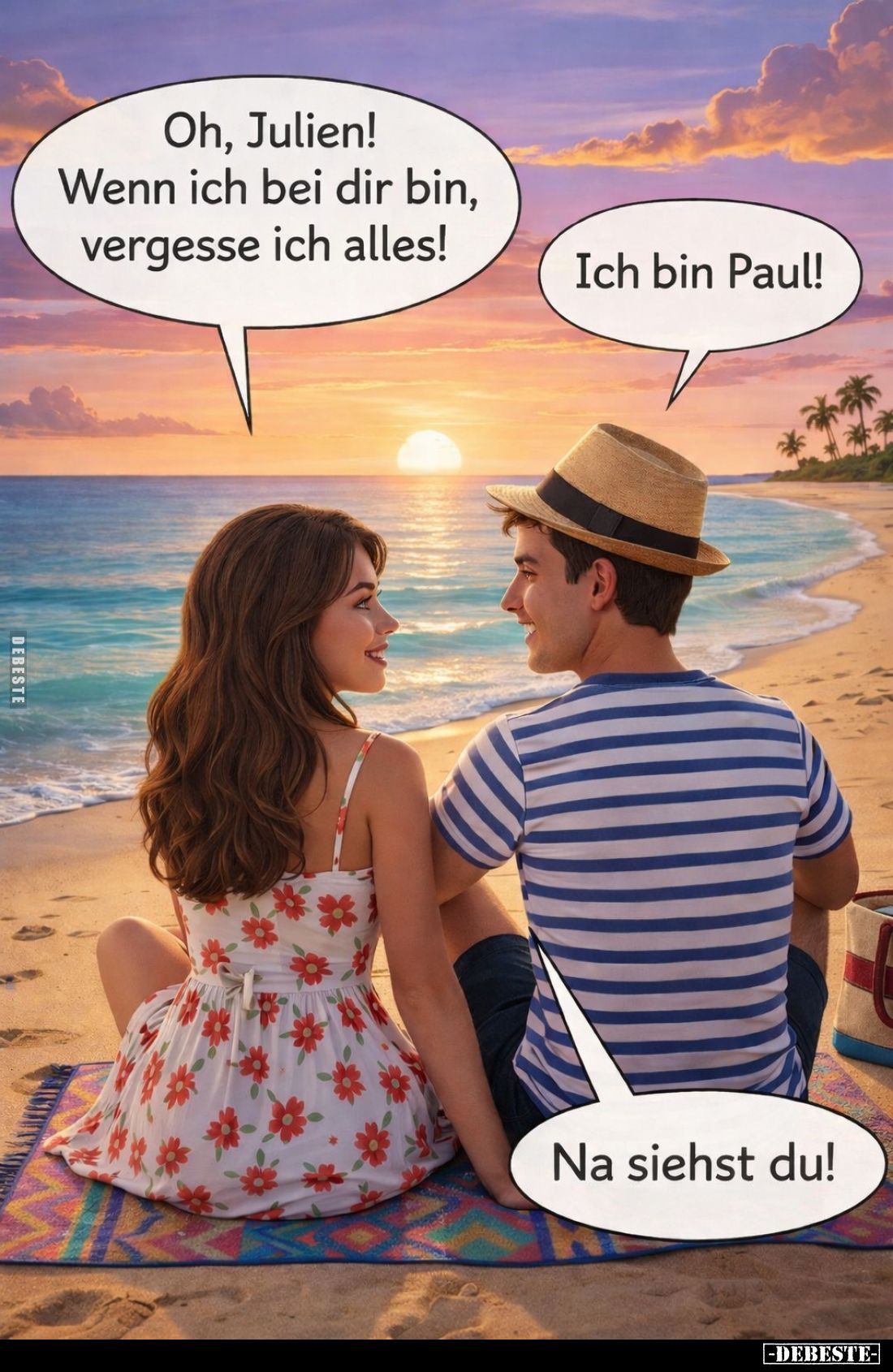 Oh, Julien!
Wenn ich bei dir bin, vergesse ich alles!
Ich bin Paul!
Na siehst du!