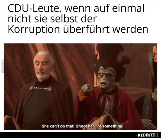 CDU-Leute, wenn auf einmal nicht sie selbst der Korruption.. - Lustige Bilder | DEBESTE.de