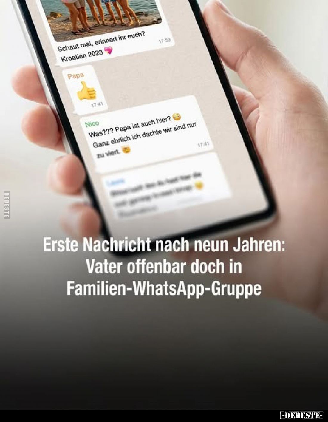 Erste Nachricht nach neun Jahren: Vater offenbar doch in Familien-WhatsApp-Gruppe