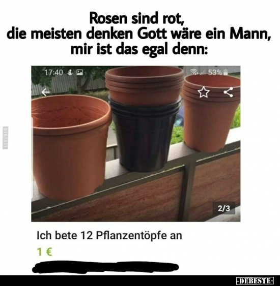 Rosen sind rot, die meisten denken Gott wäre ein Mann.. - Lustige Bilder | DEBESTE.de