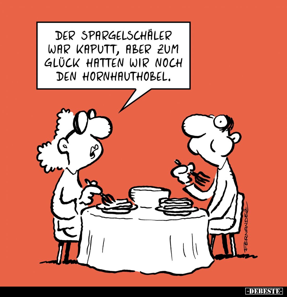 Der Spargelschäler war kaputt, aber zum Glück hatten wir noch den Hornhauthobel.