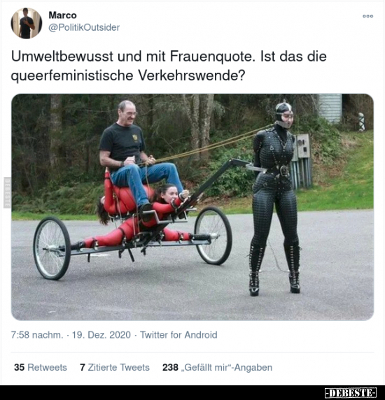 Umweltbewusst und mit Frauenquote. Ist das die.. - Lustige Bilder | DEBESTE.de