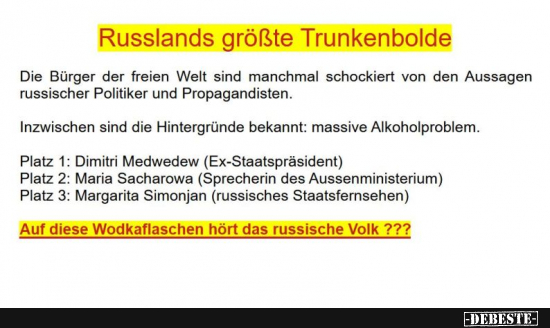 Putin und seine Wodkatruppe - Lustige Bilder | DEBESTE.de