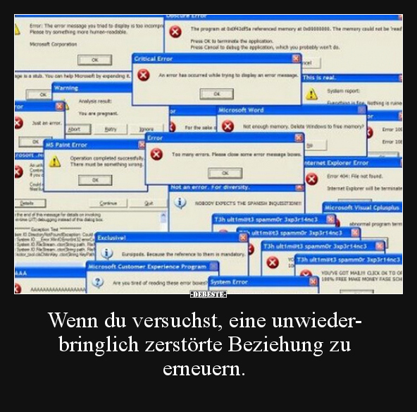 Wenn du versuchst, eine unwiederbringlich zerstörte..