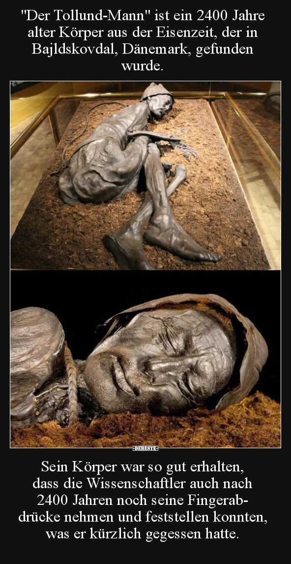 "Der Tollund-Mann" ist ein 2400 Jahre alter Körper aus der.. - Lustige Bilder | DEBESTE.de