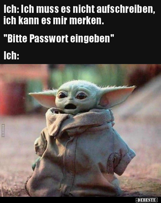 Ich: Ich muss es nicht aufschreiben, ich kann es mir..