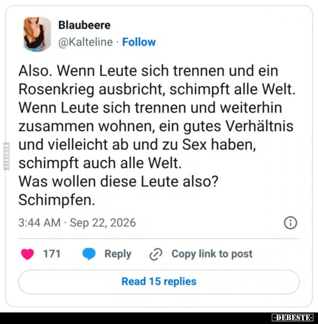 Also. Wenn Leute sich trennen und ein Rosenkrieg ausbricht.. - Lustige Bilder | DEBESTE.de