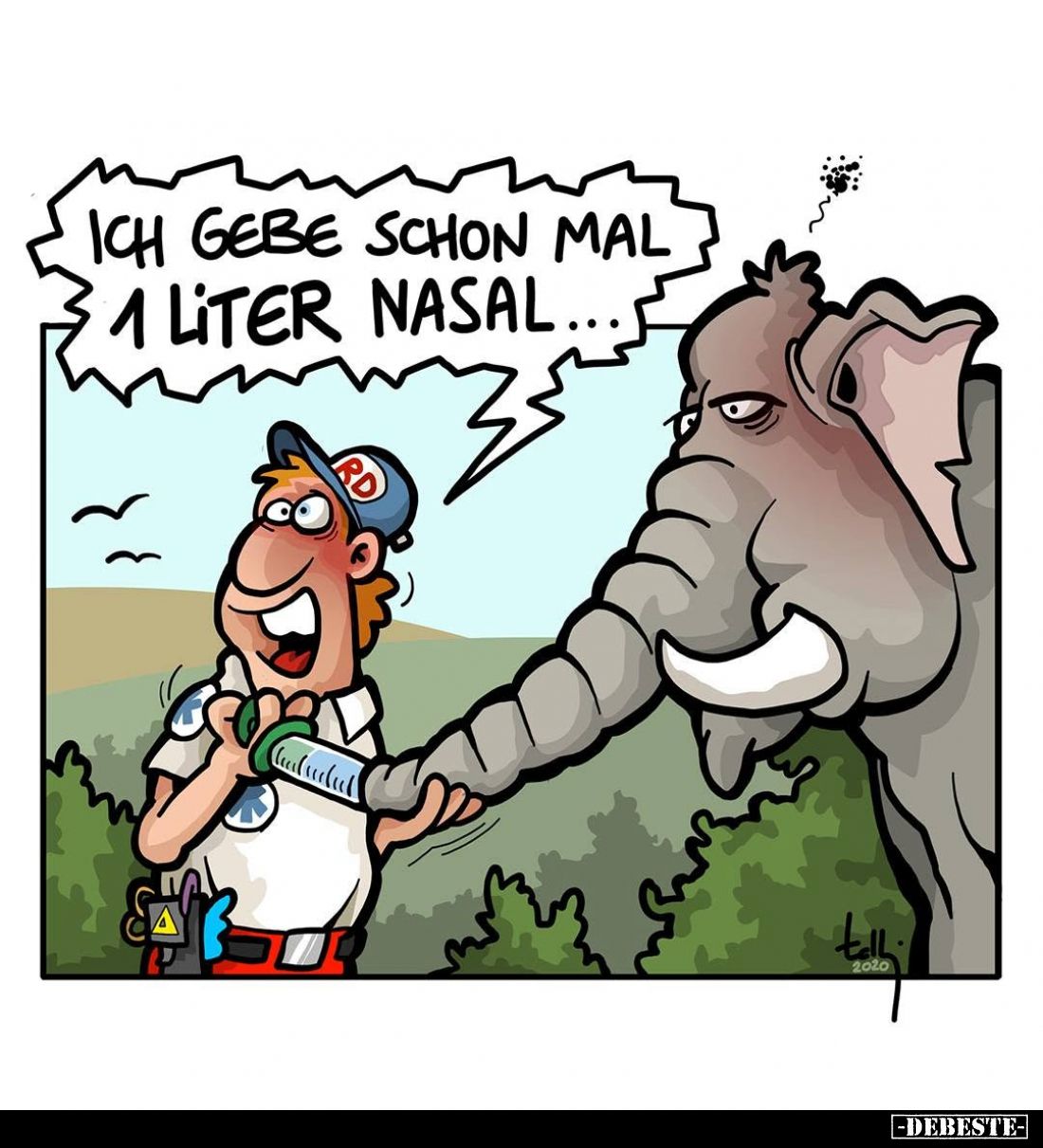 Ich gebe schon mal 1 Liter nasal...