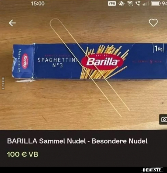 BARILLA Sammel Nudel - Besondere Nudel 100 € VB.. - Lustige Bilder | DEBESTE.de