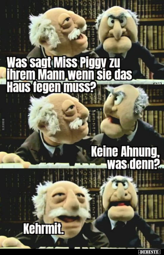 Was sagt Miss Piggy zu ihrem Mann wenn sie das Haus fegen.. - Lustige Bilder | DEBESTE.de