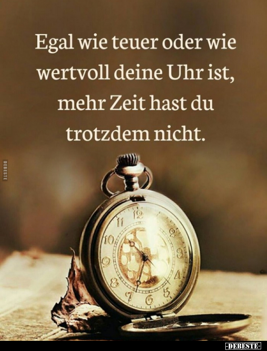 Egal wie teuer oder wie wertvoll deine Uhr ist, mehr Zeit.. - Lustige Bilder | DEBESTE.de