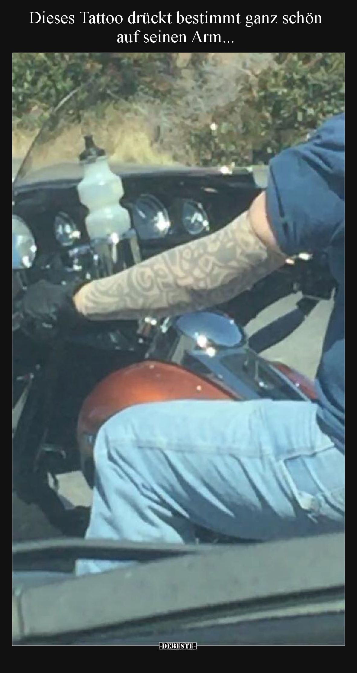 Dieses Tattoo drückt bestimmt ganz schön auf seinen Arm.