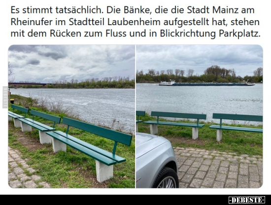 Es stimmt tatsächlich. Die Bänke, die die Stadt Mainz.. - Lustige Bilder | DEBESTE.de