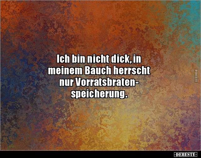 Ich bin nicht dick, in meinem Bauch herrscht nur.. - Lustige Bilder | DEBESTE.de