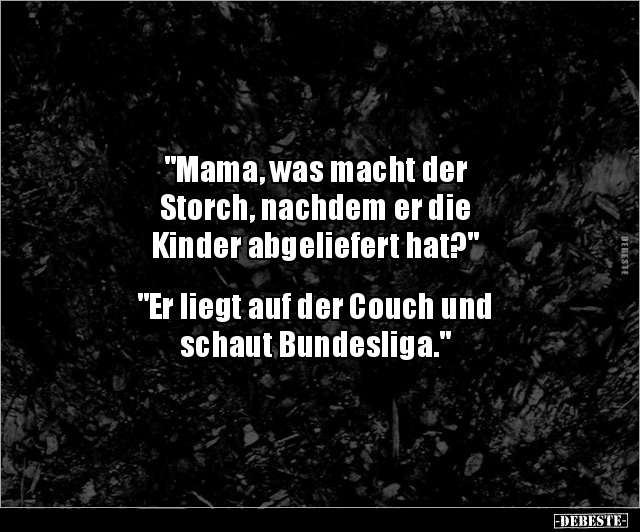 "Mama, was macht der Storch, nachdem er die Kinder.." - Lustige Bilder | DEBESTE.de