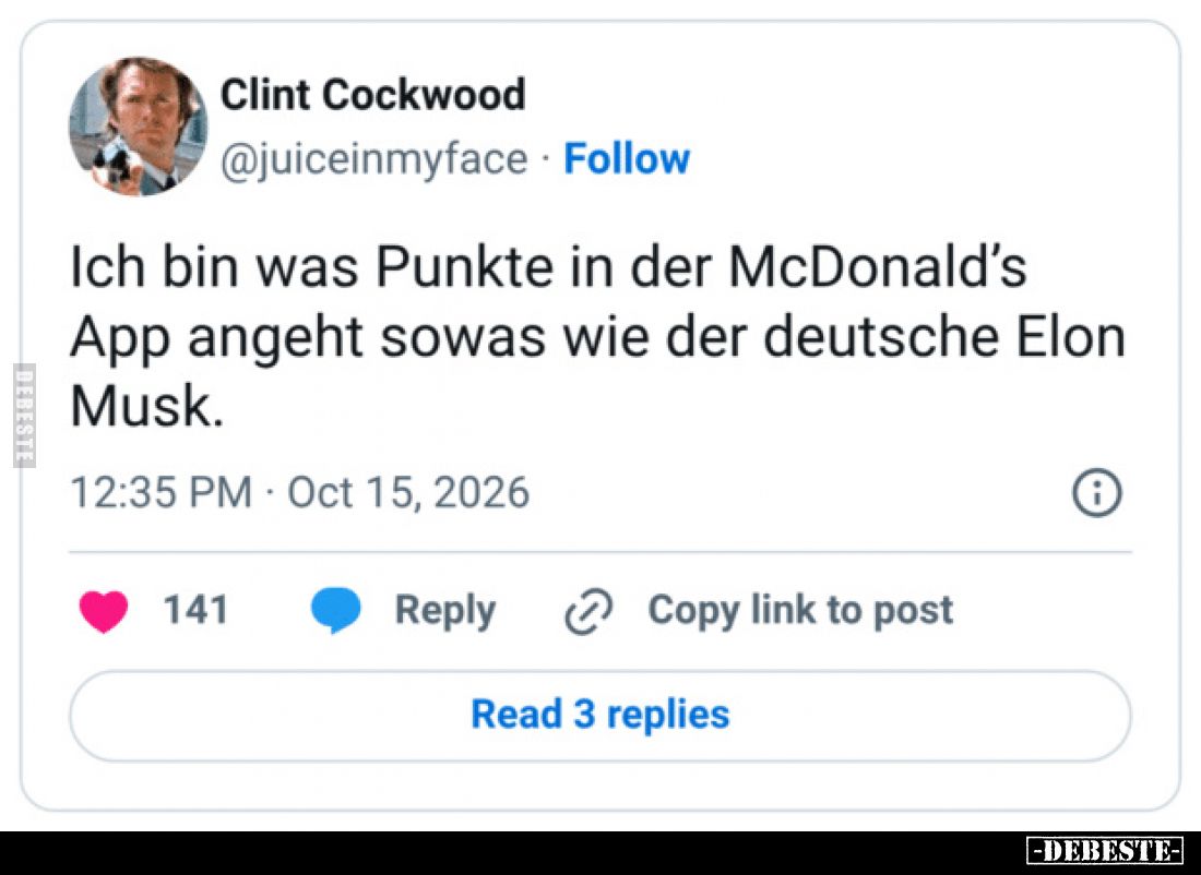 Ich bin was Punkte in der McDonald’s App angeht sowas wie der deutsche Elon Musk.