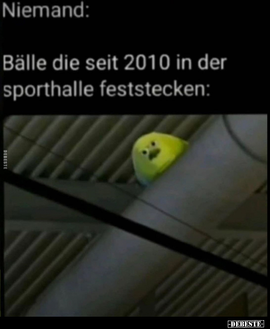 Bälle die seit 2010 in der sporthalle feststecken..