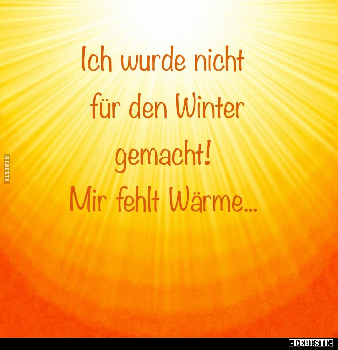 Ich wurde nicht für den Winter gemacht! Mir fehlt Wärme...