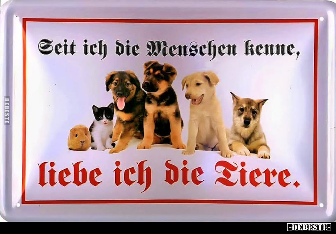Seit ich die Menschen kenne,
liebe ich die Tiere.