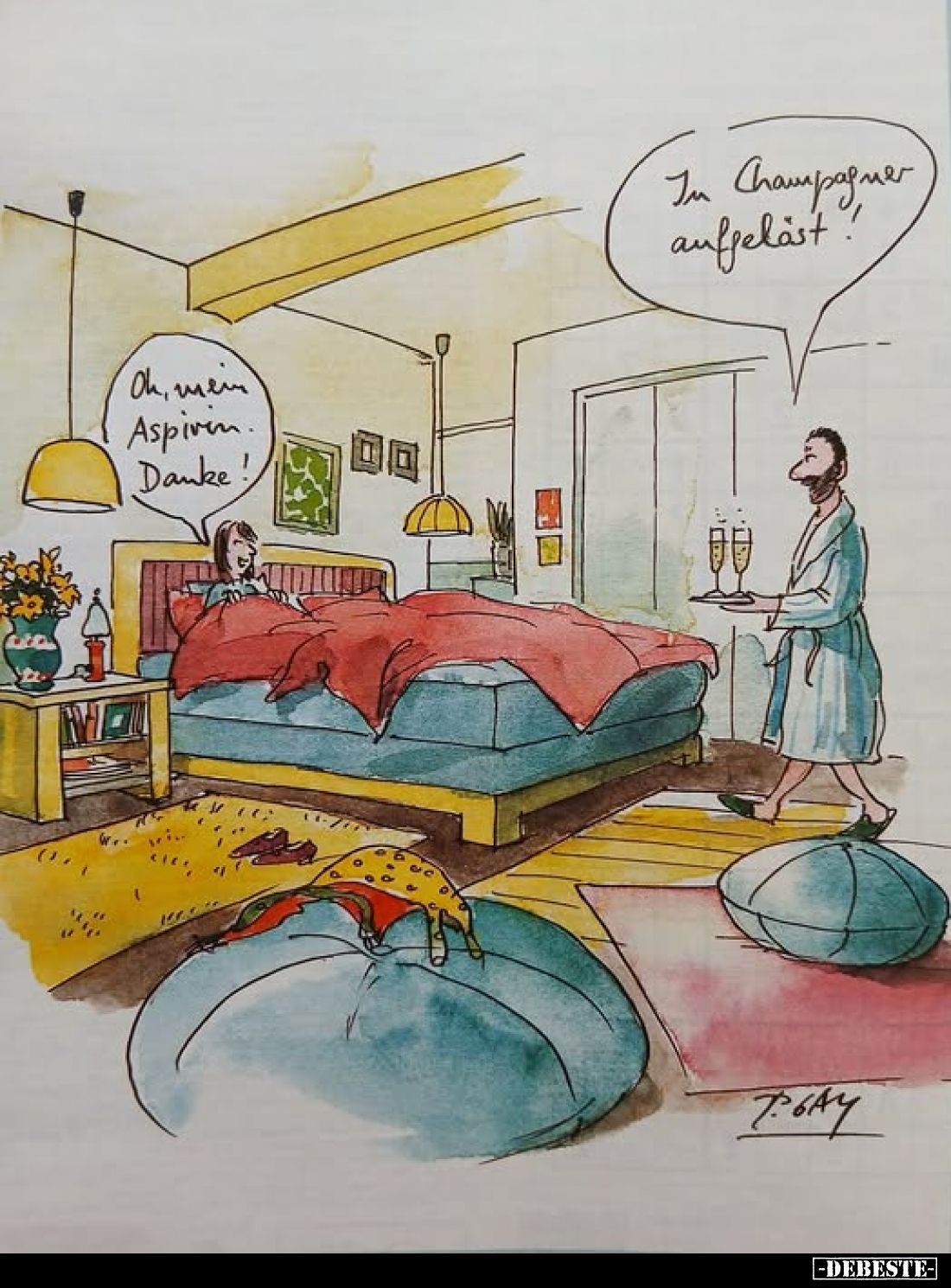 In Champagner aufgelöst. Oh, nein Aspirin. Danke!.. - Lustige Bilder | DEBESTE.de