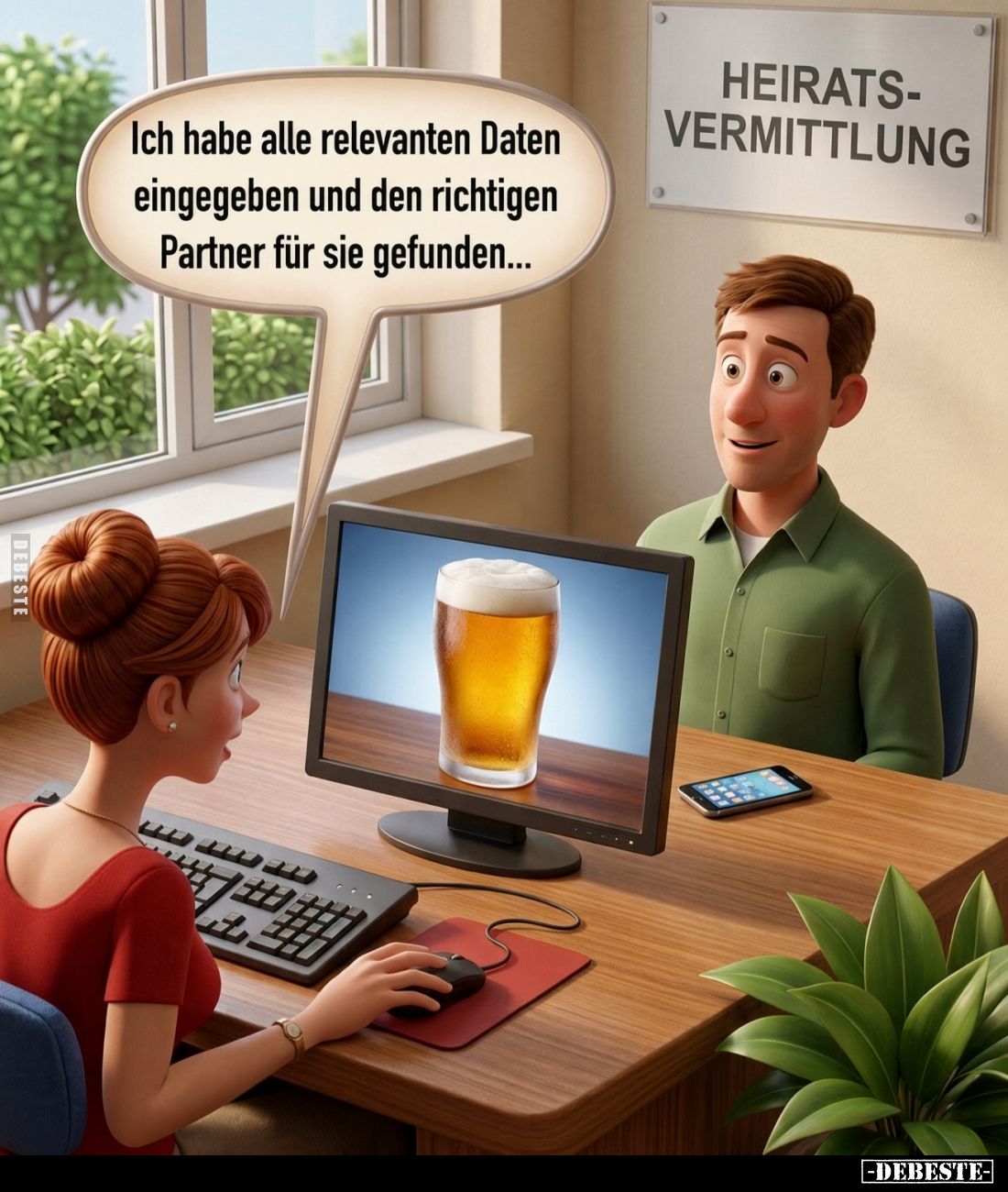 Ich habe alle relevanten Daten eingegeben und den richtigen Partner für sie gefunden...