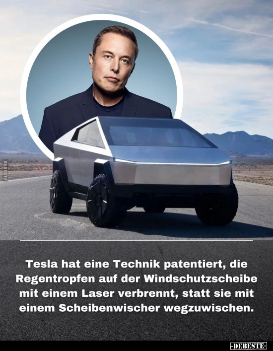Tesla hat eine Technik patentiert, die Regentropfen auf der.. - Lustige Bilder | DEBESTE.de