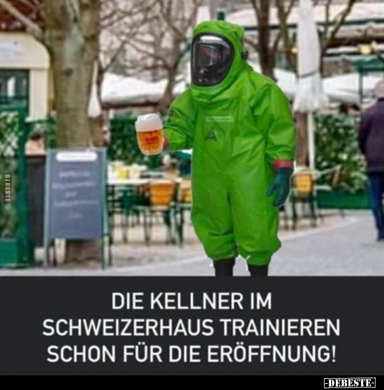 Die Kellner im Schweizerhaus trainieren schon für die..