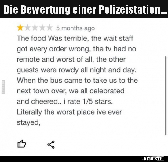 Die Bewertung einer Polizeistation...
