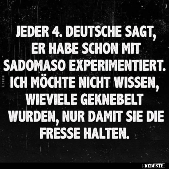 Jeder 4. Deutsche sagt, er habe schon mit Sadomaso..