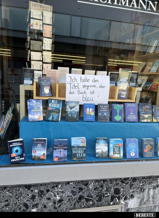 "Ich habe den Titel vergessen, aber das Buch ist blau"