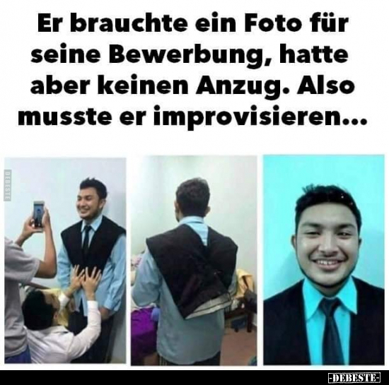 Er brauchte ein Foto für seine Bewerbung.. - Lustige Bilder | DEBESTE.de
