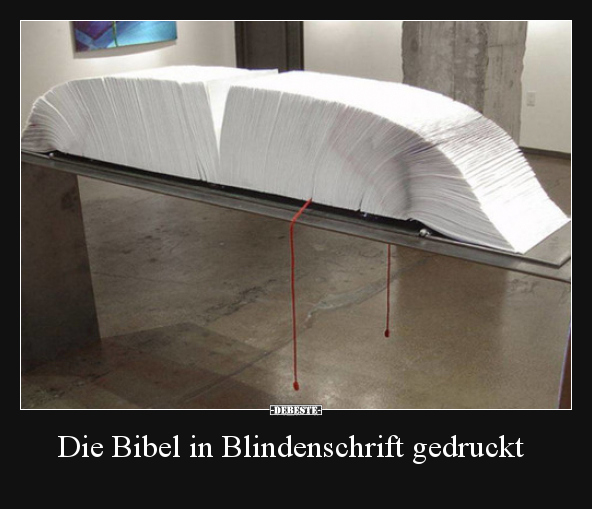 Die Bibel in Blindenschrift gedruckt..