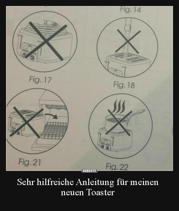 Sehr hilfreiche Anleitung für meinen neuen Toaster.. - Lustige Bilder | DEBESTE.de