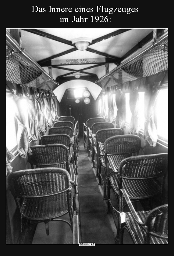 Das Innere eines Flugzeuges im Jahr 1926.. - Lustige Bilder | DEBESTE.de