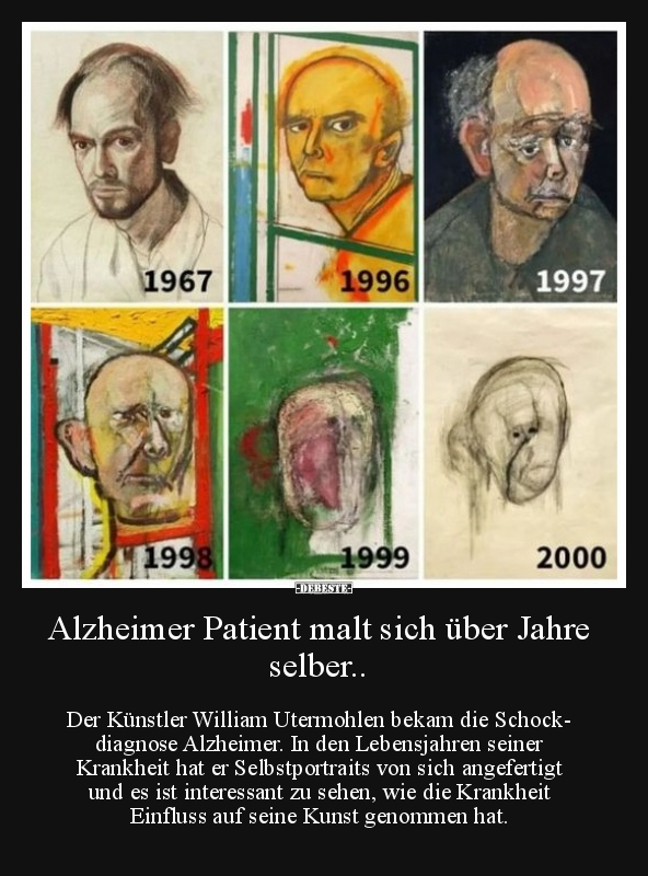 Alzheimer Patient malt sich über Jahre selber.. - Lustige Bilder | DEBESTE.de