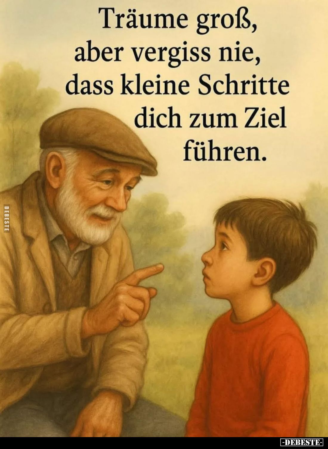 Träume groß, aber vergiss nie, dass kleine Schritte dich zum Ziel führen.