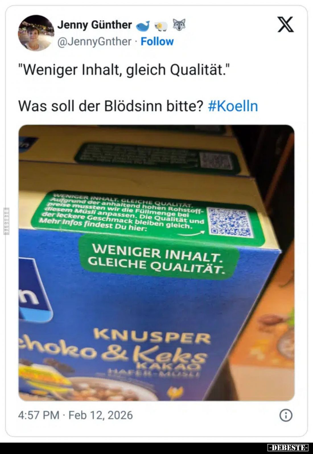 "Weniger Inhalt, gleich Qualität." Was soll der Blödsinn.. - Lustige Bilder | DEBESTE.de